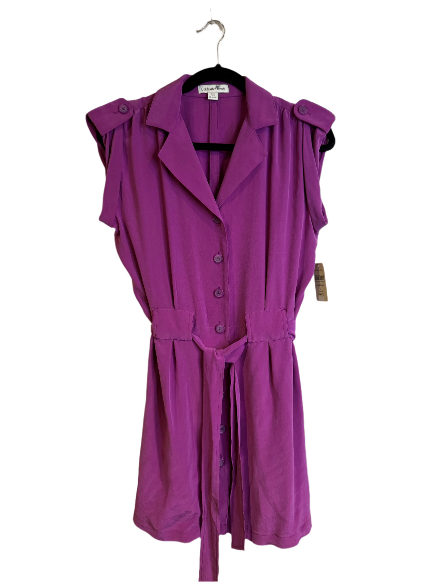 purple silk dress - petite 6-8 NWT retail $150