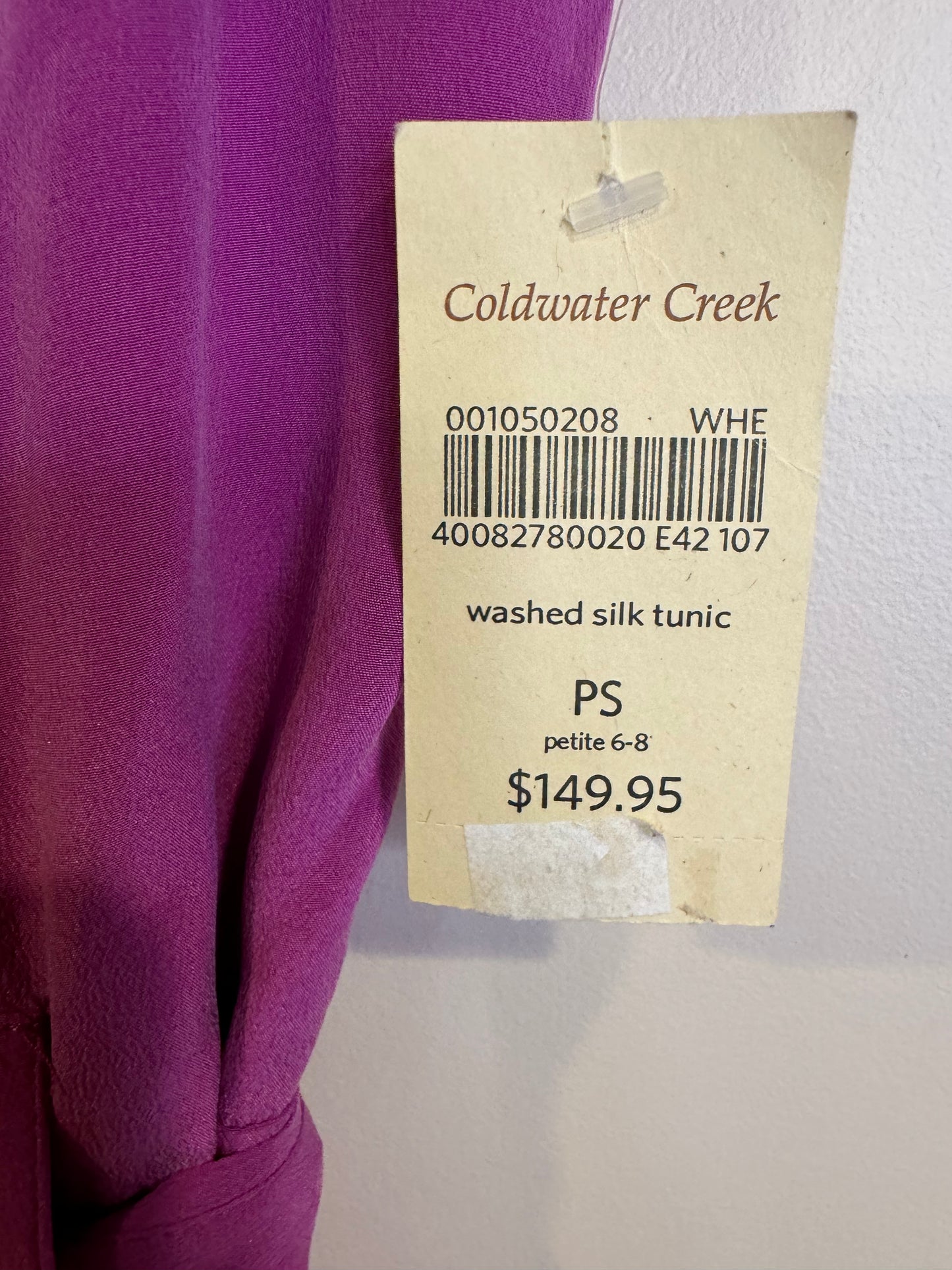 purple silk dress - petite 6-8 NWT retail $150