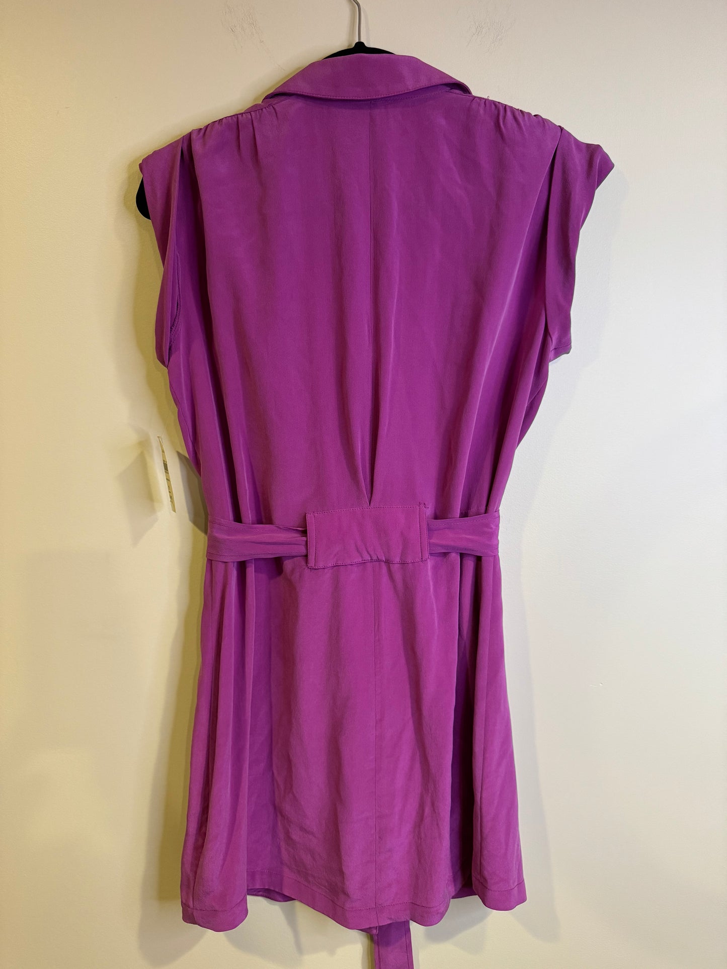 purple silk dress - petite 6-8 NWT retail $150