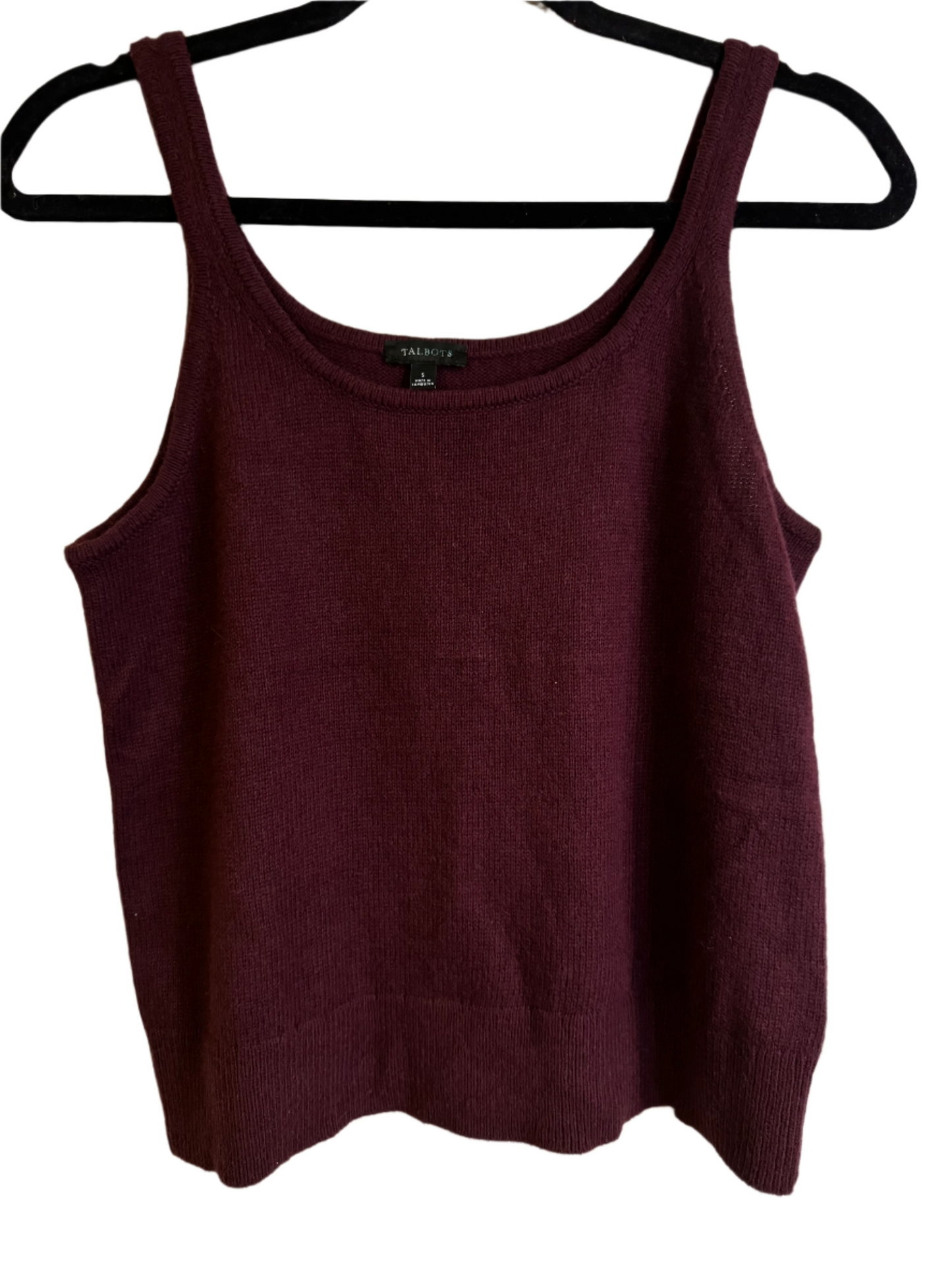 maroon sweater tank - small