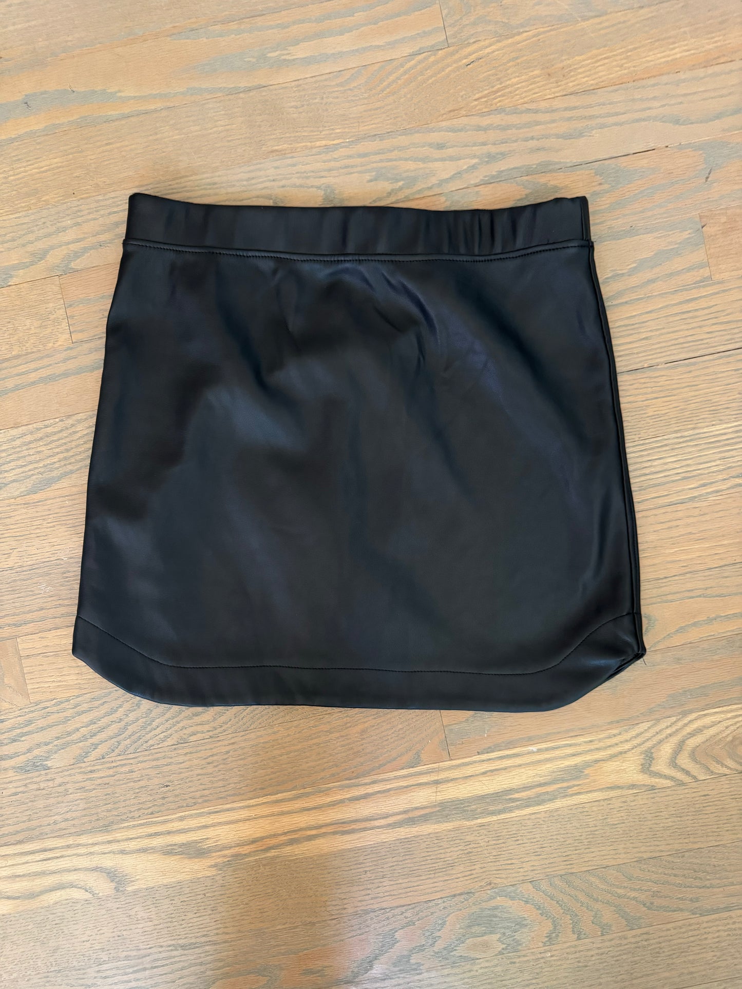 LA Made Vegan Leather Black Mini Skirt Medium