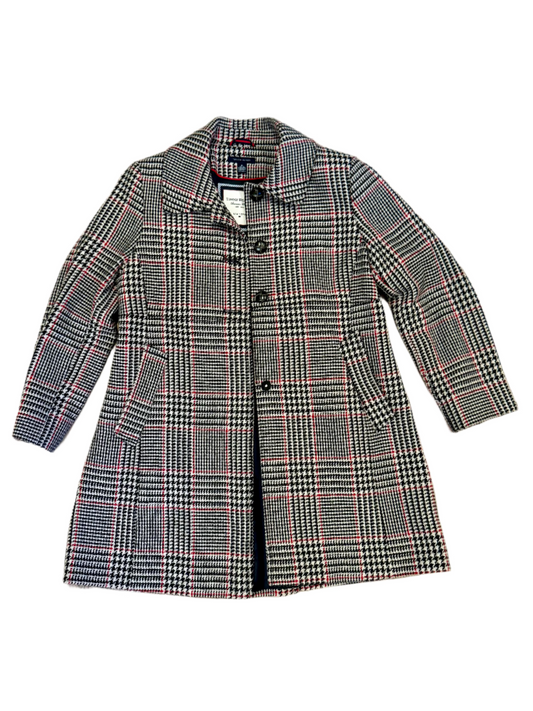 Tommy Hilfiger Houndstooth Glen Check Plaid Pea Coat - size 12