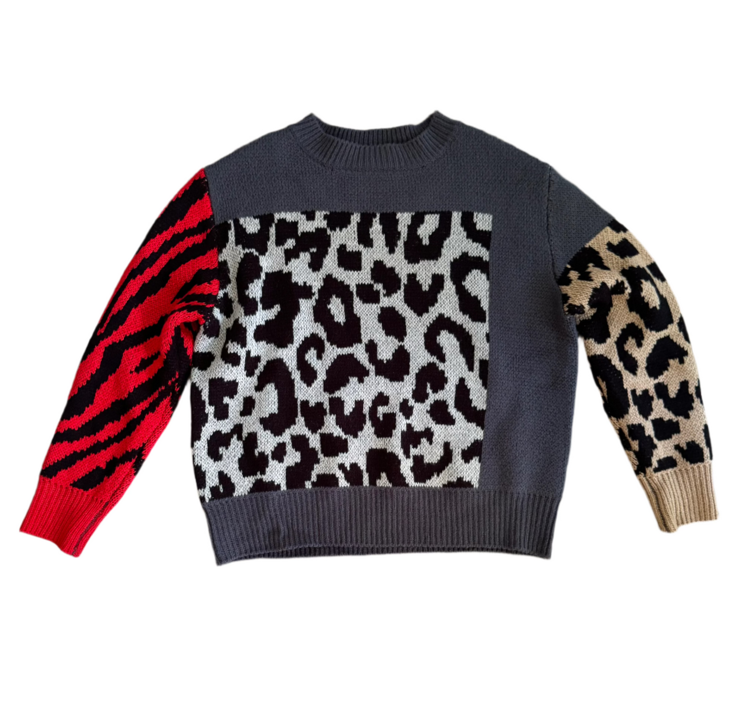 animal print sweater - medium