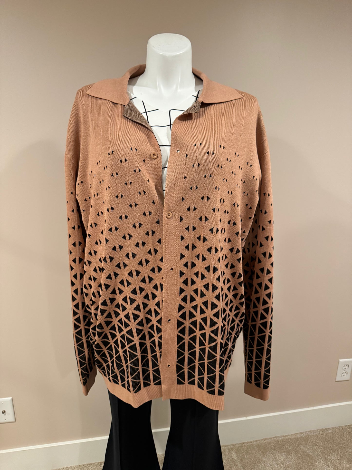 Triangle button up cardigan - 5X