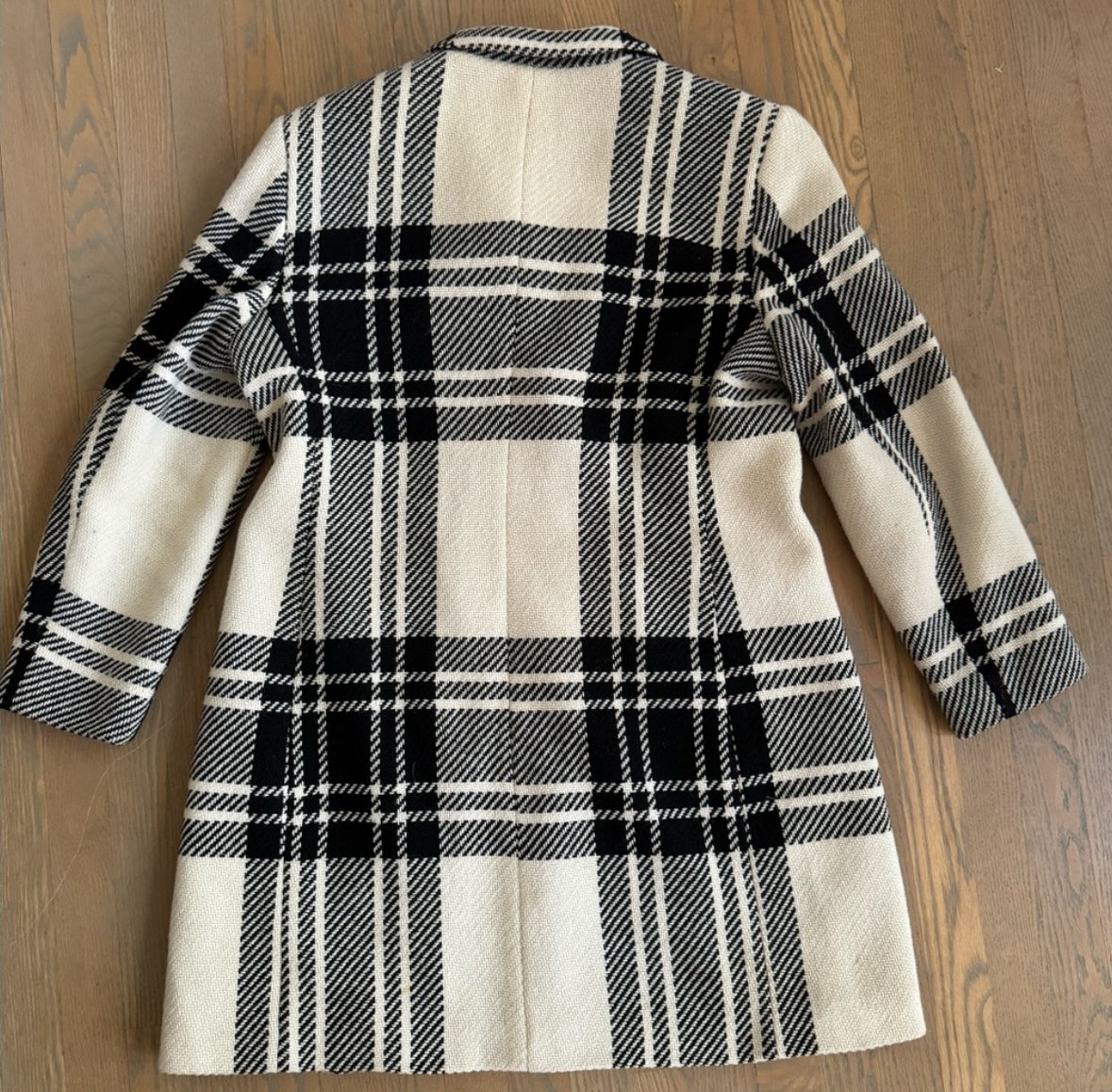 houndstooth wool blend coat - size 16