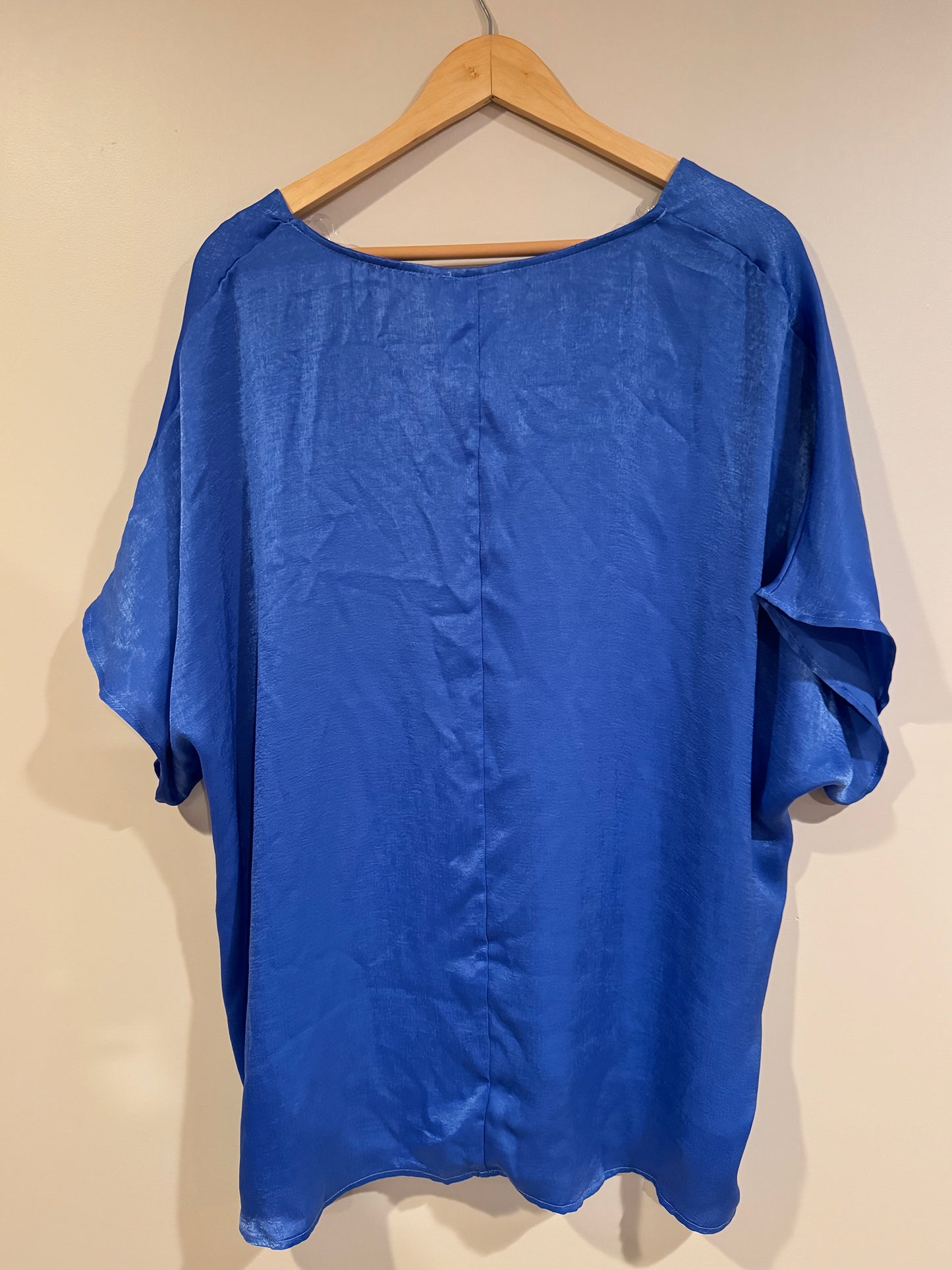 Short sleeve blue boutique blouse - size 3X