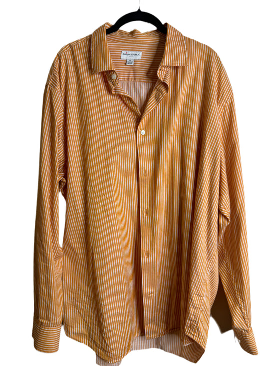 orange striped dress shirt/dress - XXL