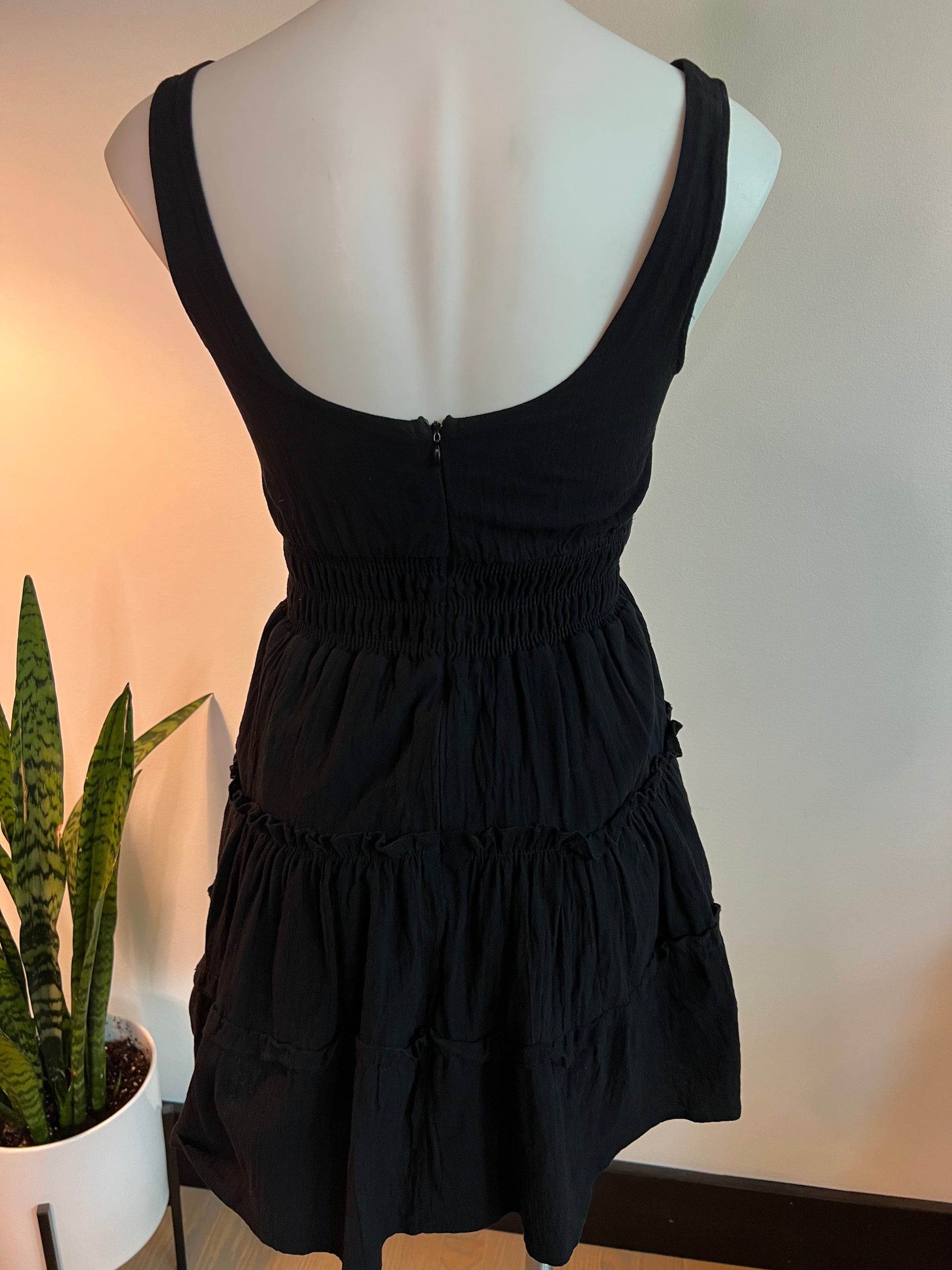 urban outfitters mini black dress Urban Outfitters Light Before Dark Mallory Cowl Slip Mini Dress Black LARGE BNWT