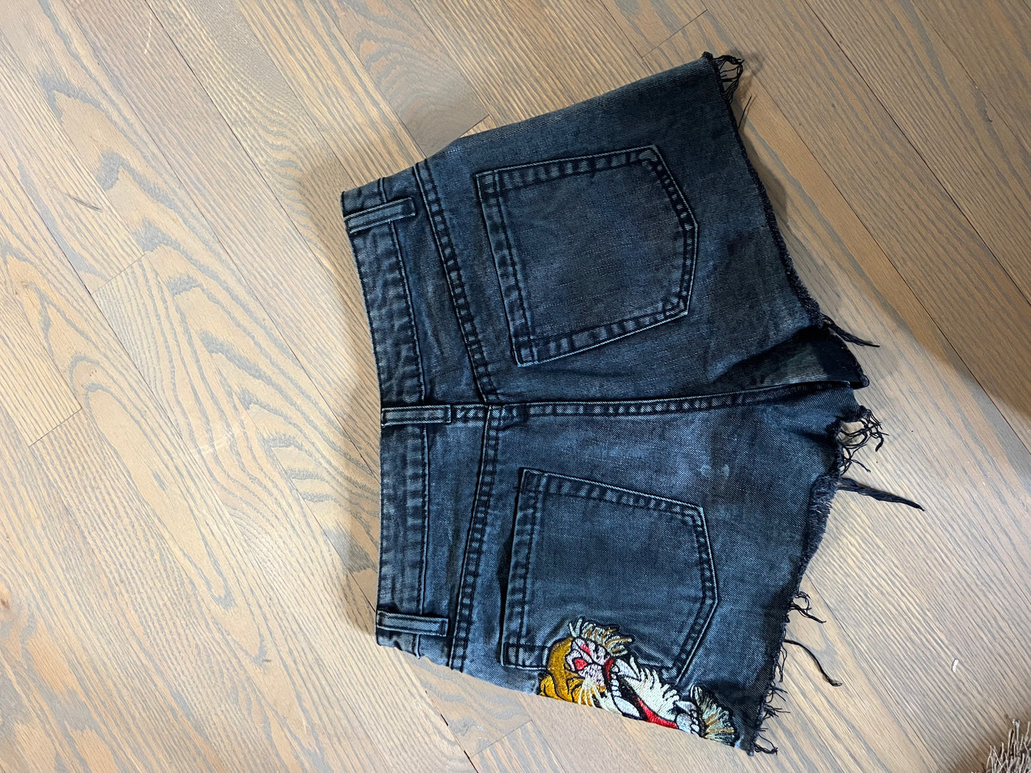 black denim cut off short - small