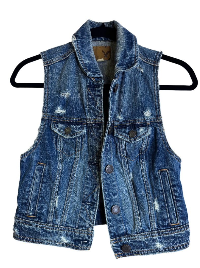 denim vest - xs