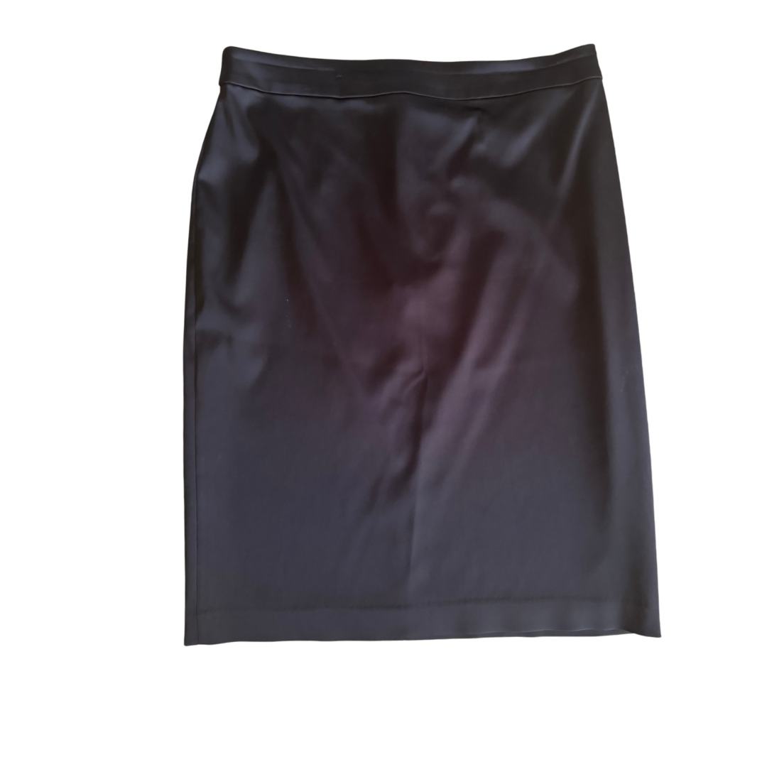 Tadashi Collection black satin pencil skirt midi - size 14