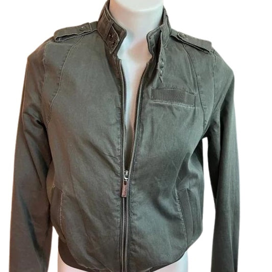 army green bomber jacket - small