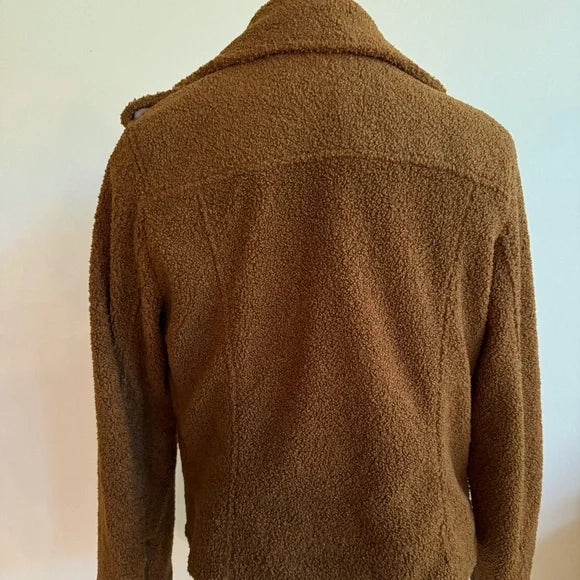 Faux Shearling Moto Jacket - size medium