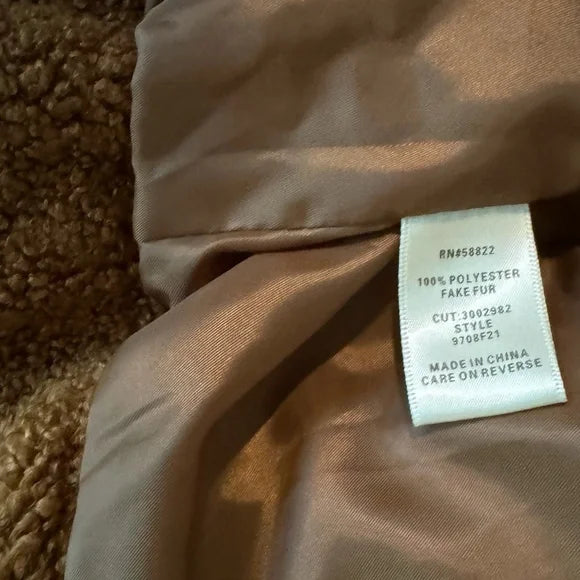 Faux Shearling Moto Jacket - size medium