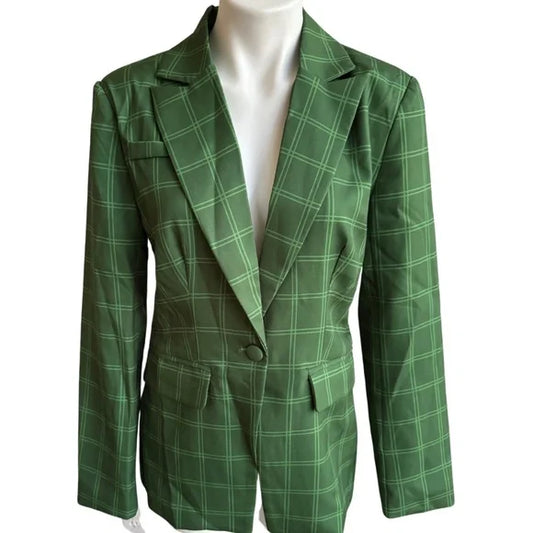 green plaid blazer - NWT medium