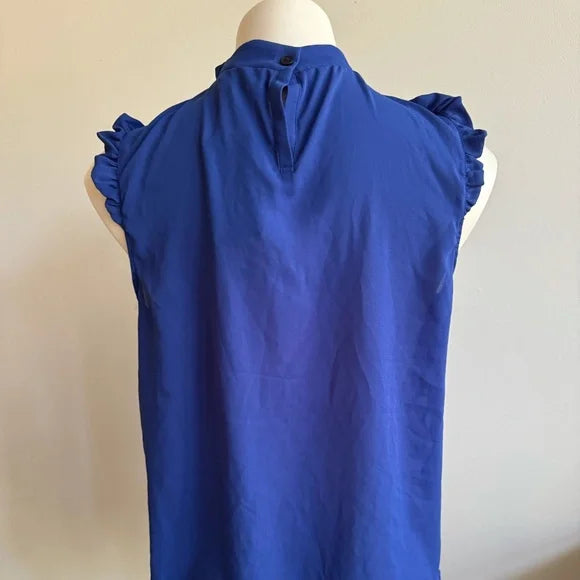 sleeveless royal blue blouse -medium