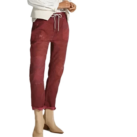 anthropologie patchwork red-pant - size xs
