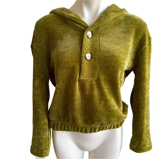 avocado button sweater - small