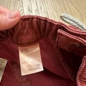 anthropologie patchwork red-pant - size xs